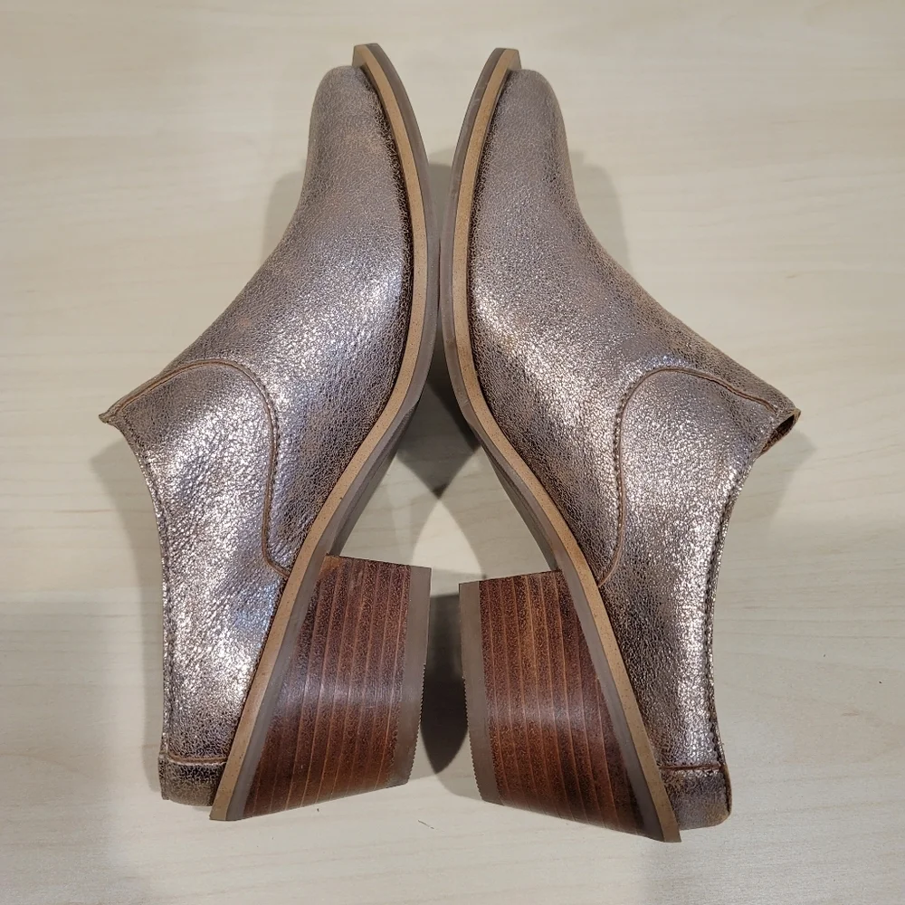 Sz 39 EU / 8 US Fly London "Yulo" Rose Gold Wedge Mules - Picture 3 of 10